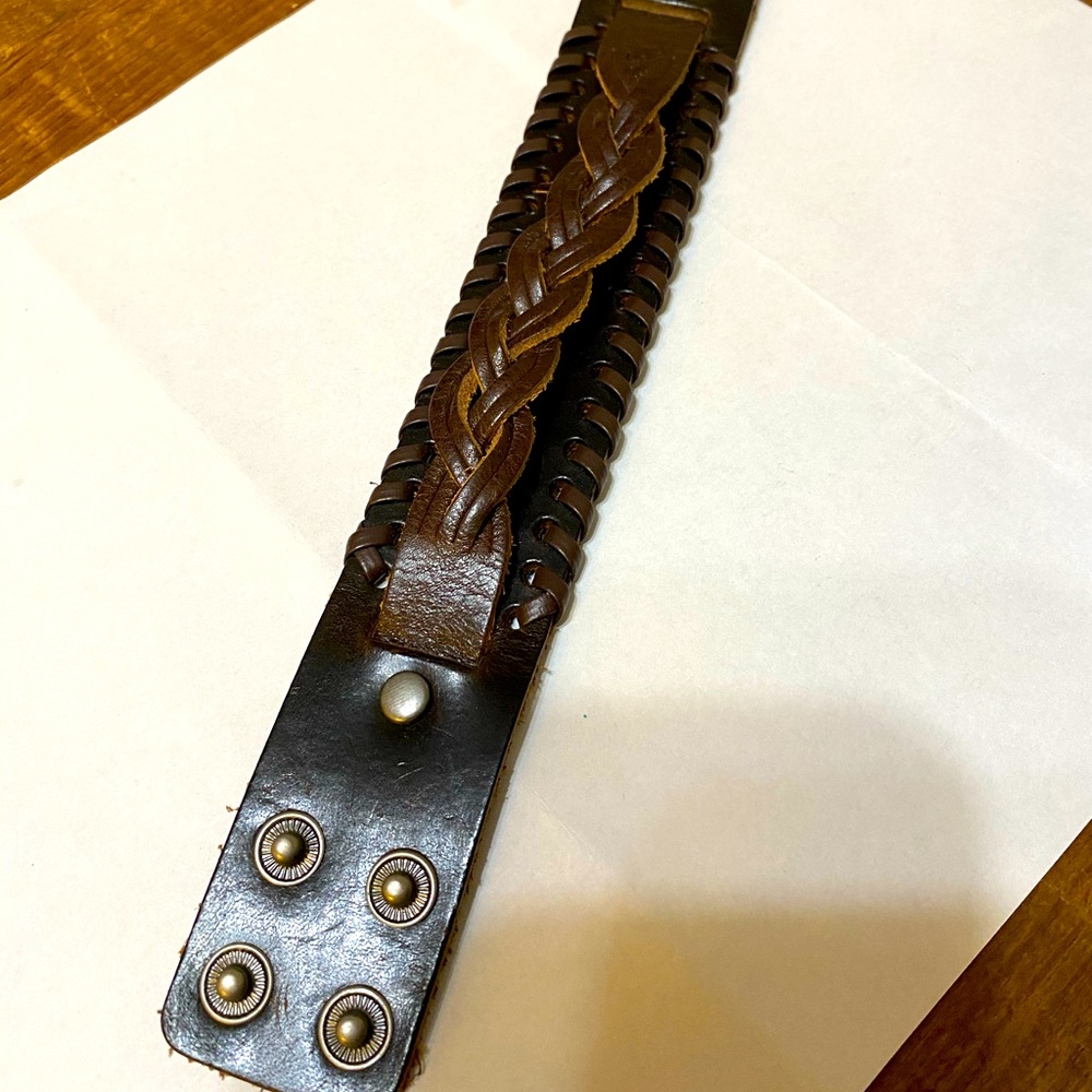 Leather imitation weave bracelet
